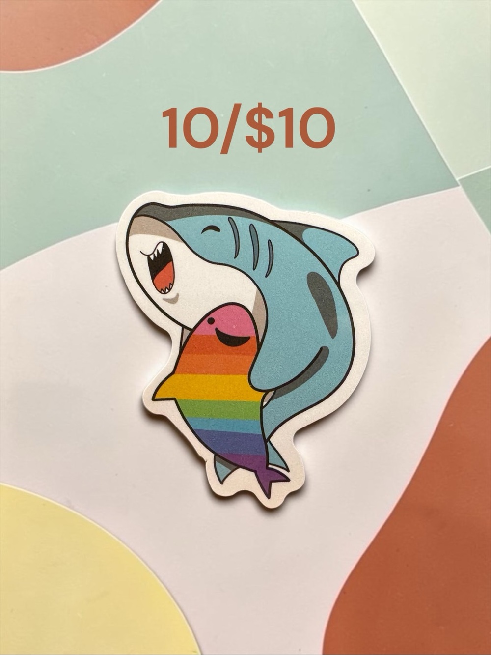 10 / $10 Rainbow Fish & Shark Pride Sticker
